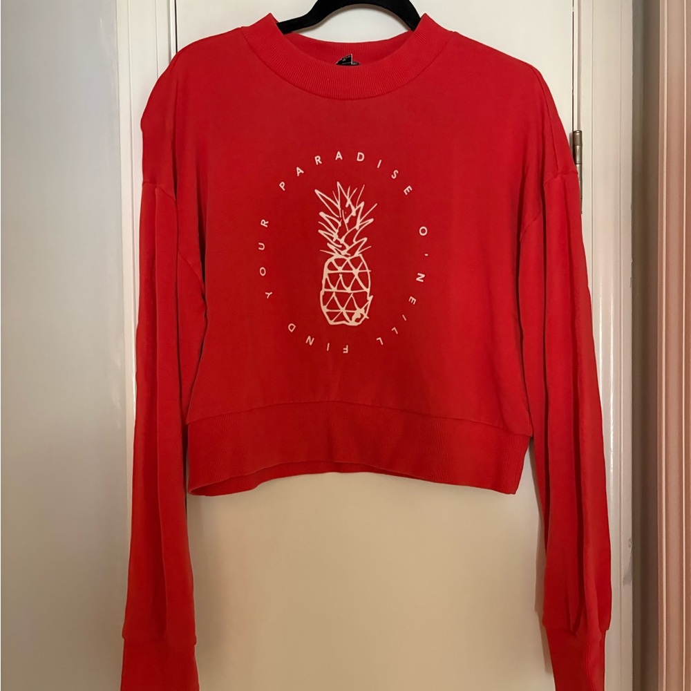 O'Neill Red Graphic Sweatshirt with Pineapple Design